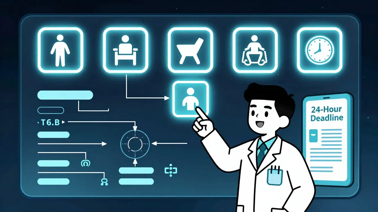 Digital dashboard with six ICH seriousness criteria and AI alert highlighting a time-sensitive SAE notification.