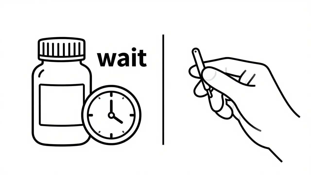 Illustration comparing watchful waiting vs ear tubes