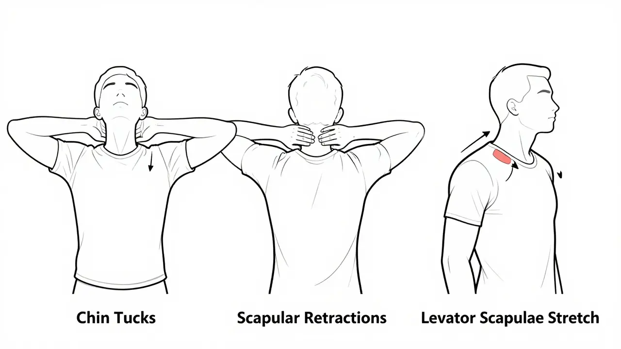Illustrated guide to neck rehabilitation exercises