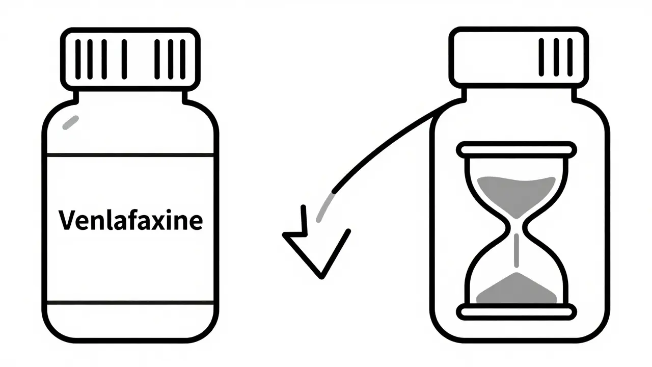 Illustration contrasting fast and slow drug half-lives